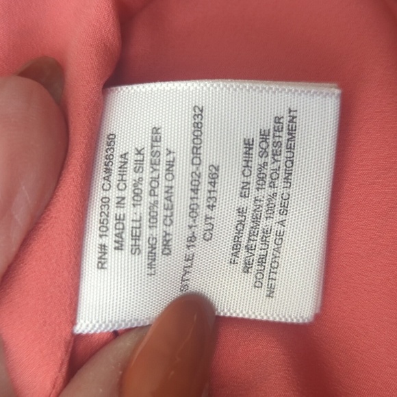 Joie 100% Silk Coral Pink Print Sheer Tiered Halter Midi Flowy Sundress Sz M - Picture 12 of 14